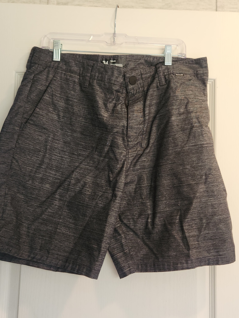 Hurley Men's Heathered Charcoal Hybrid Shorts 34 EUC